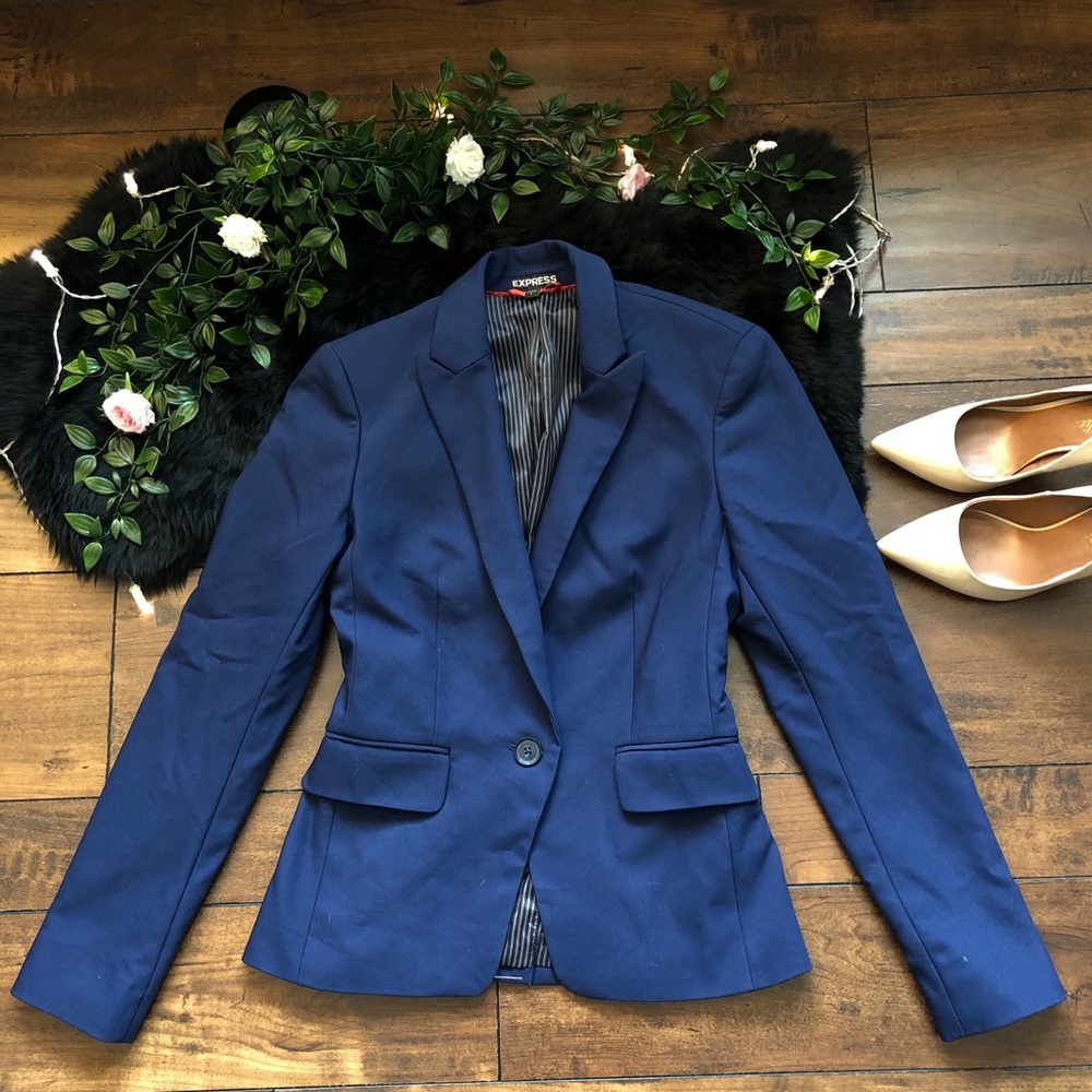 Express Blue Blazer Fitted